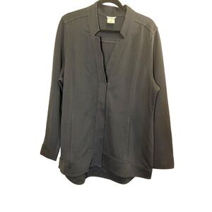 Cabi Around the Clock Black Front Zip Jersey Knit Blazer sz XL